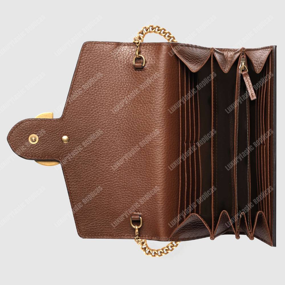 G*u*i gg marmont leather mini chain bag brown