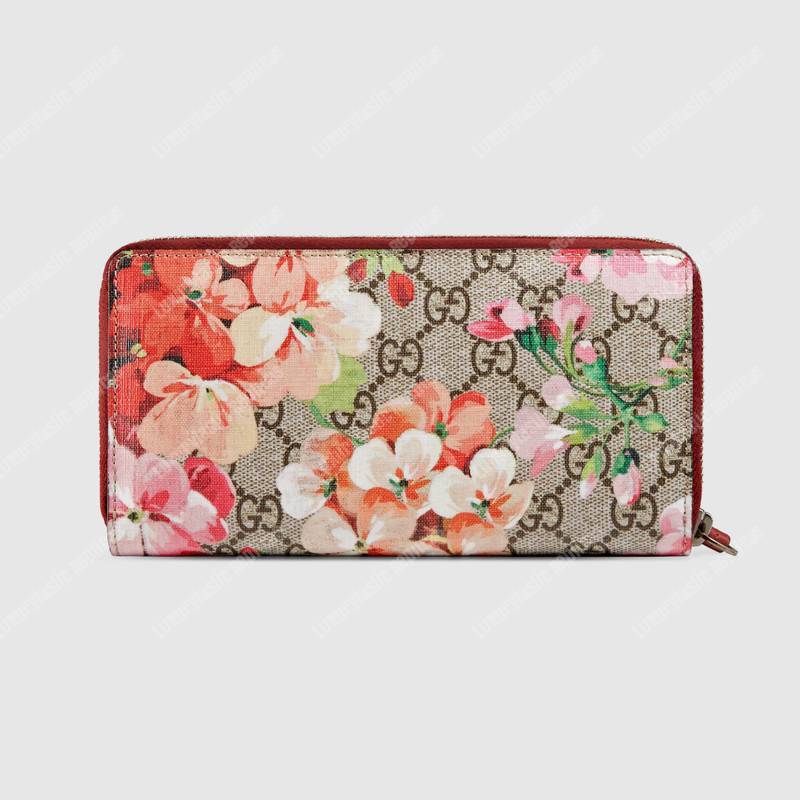 G*u*i gg blooms sup*e zip around wallet antique rose