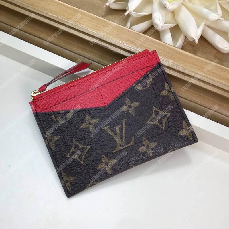 LV Zipped Card Holder Monogram Red