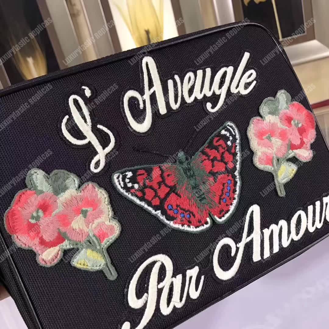 G*u*i techno canvas tablet case with embroidery butterfly