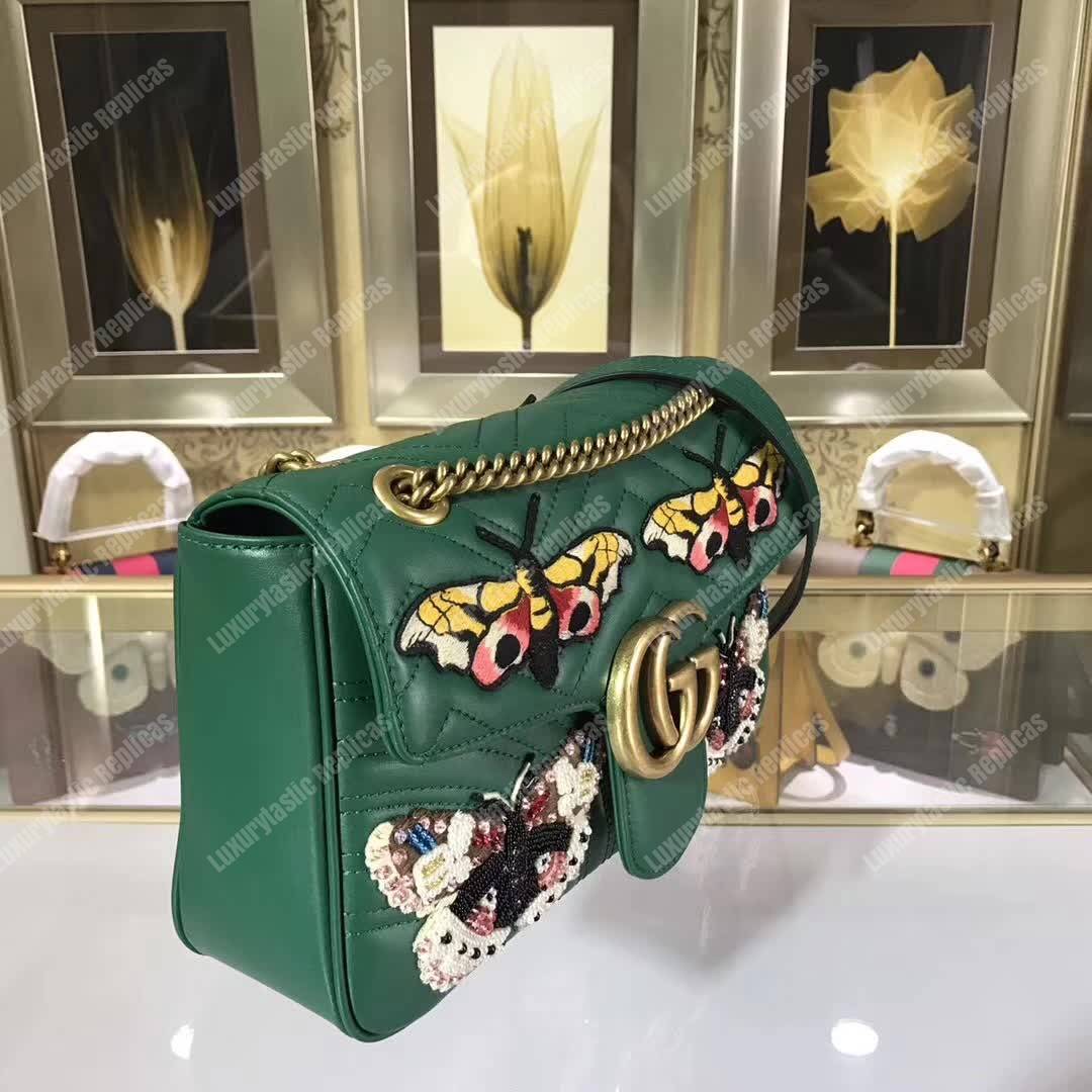 G*u*i gg marmont medium matelasse shoulder bag butterfly