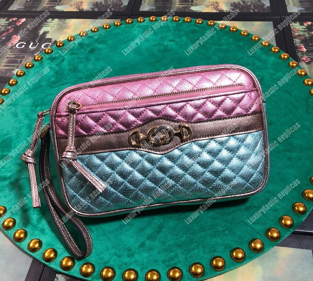 G*u*i zumi clutch metallic blue/pink