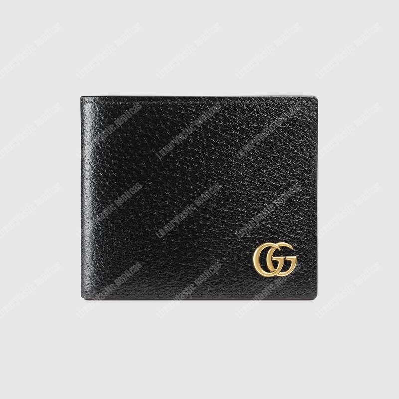 G*u*i gg marmont leather bi-fold wallet black