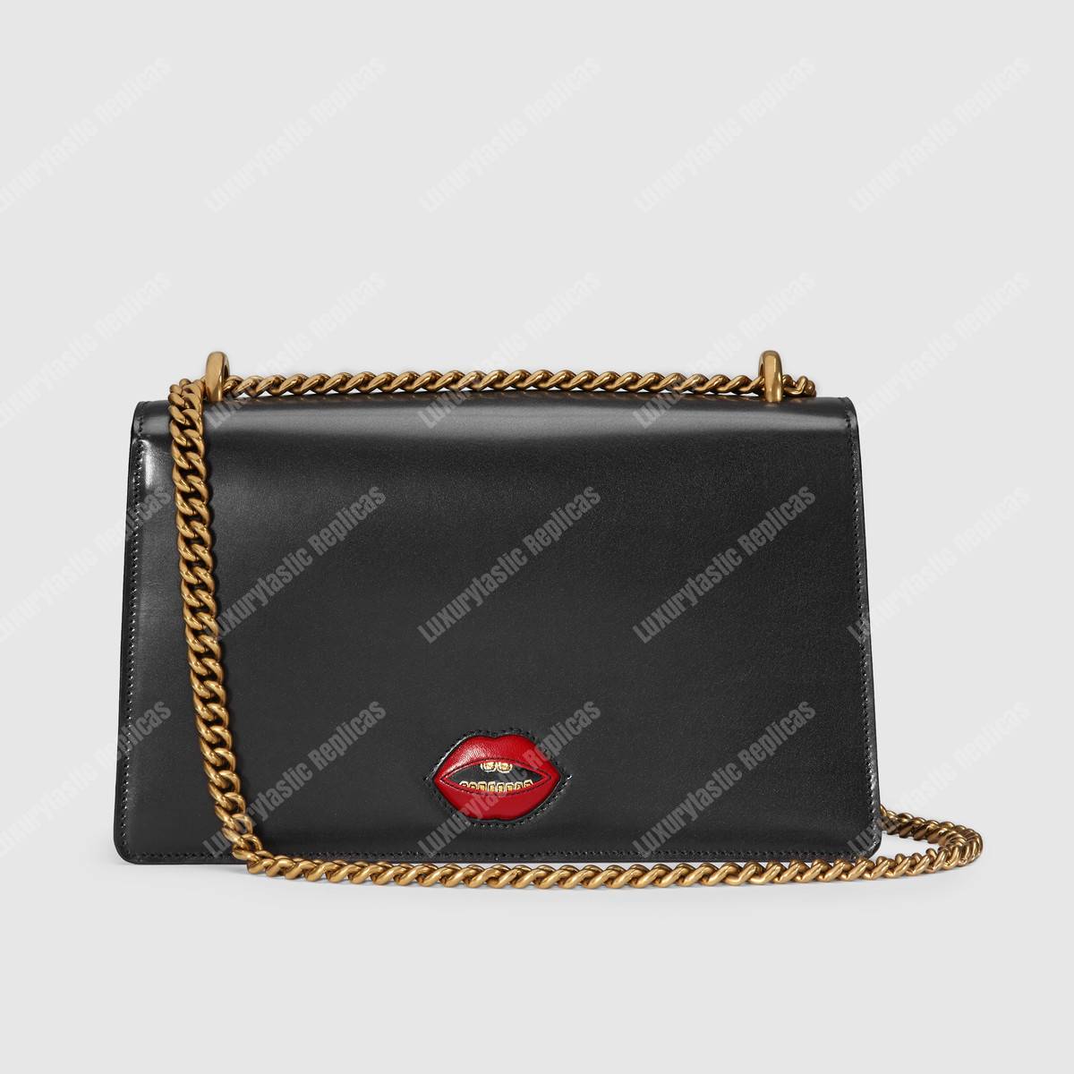 g*u*i gg marmont leather shoulder bag He**ts black