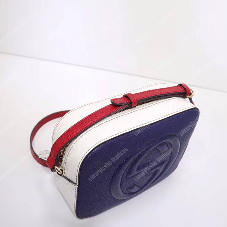 G*u*i soho small leather disco bag navy/white