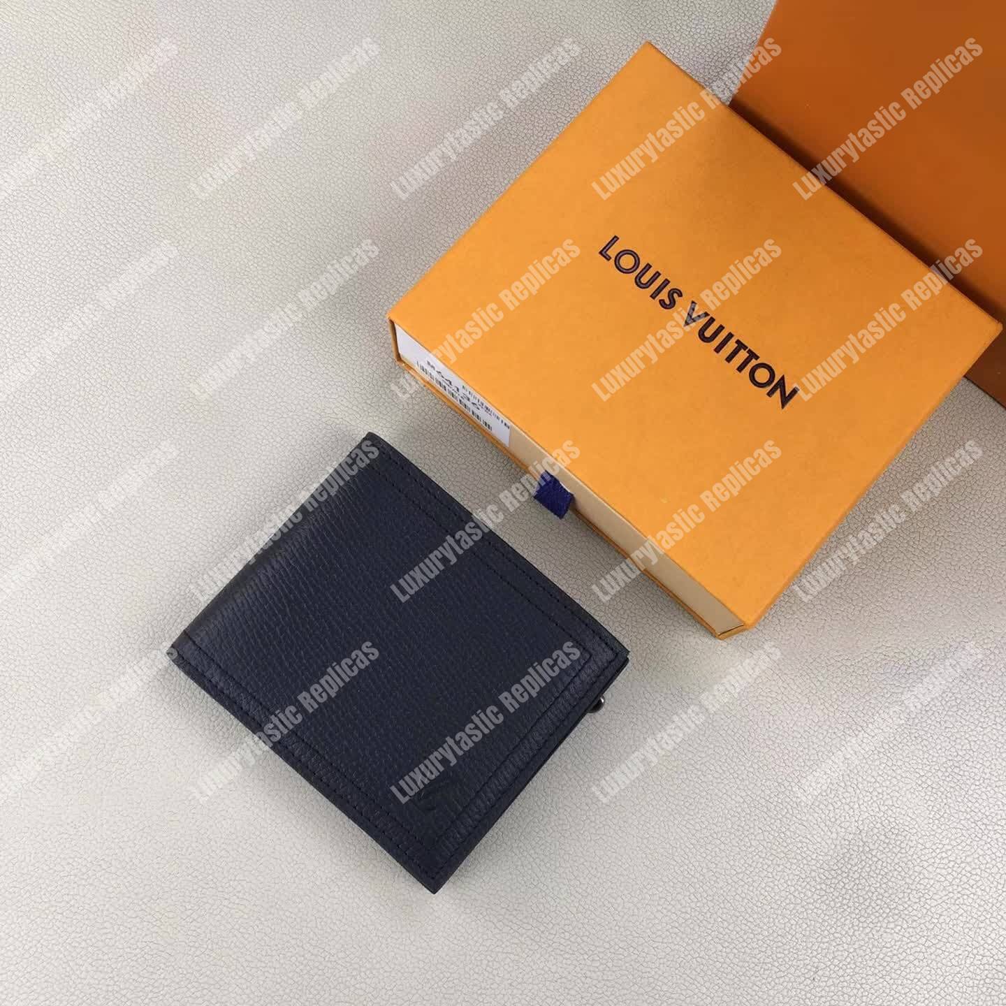LV Compact Wallet Utah Leather Bleu Marine