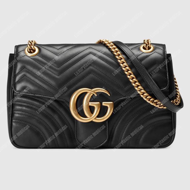 G*u*i gg marmont medium matelasse shoulder bag black