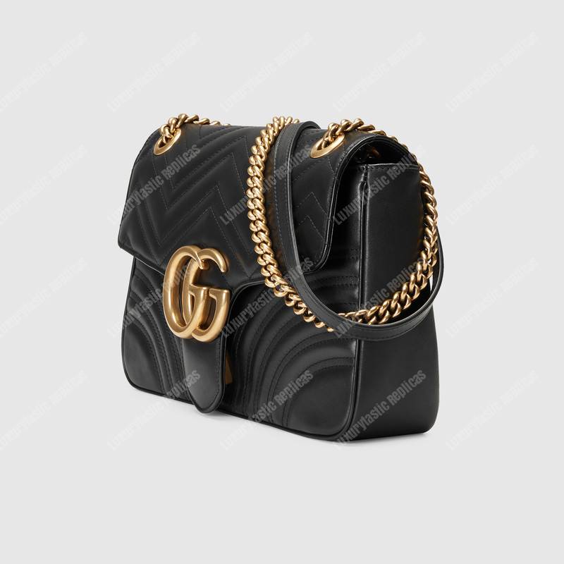 G*u*i gg marmont medium matelasse shoulder bag black