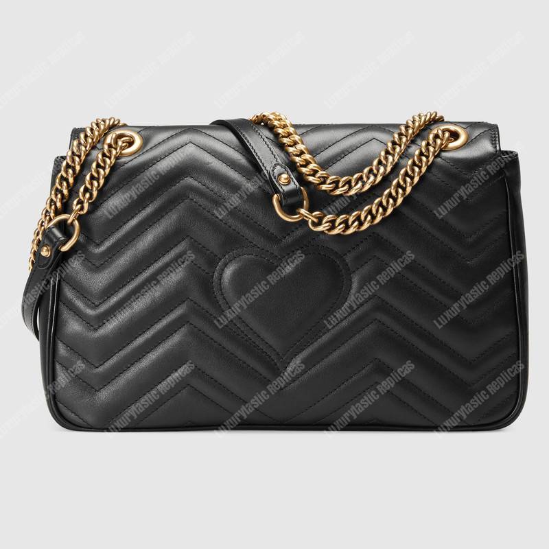 G*u*i gg marmont medium matelasse shoulder bag black