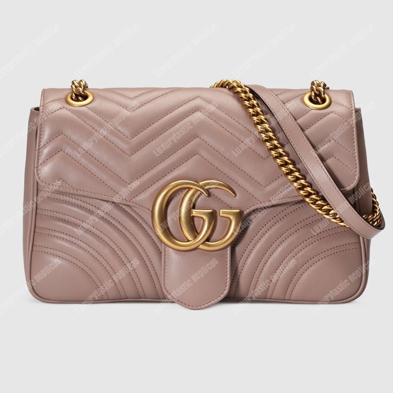 G*u*i gg marmont medium matelasse shoulder bag dusty pink
