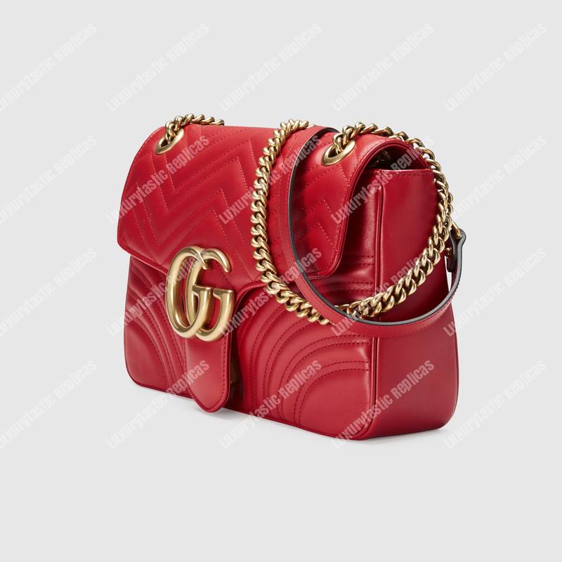 G*u*i gg marmont medium matelasse shoulder bag hibiscus red