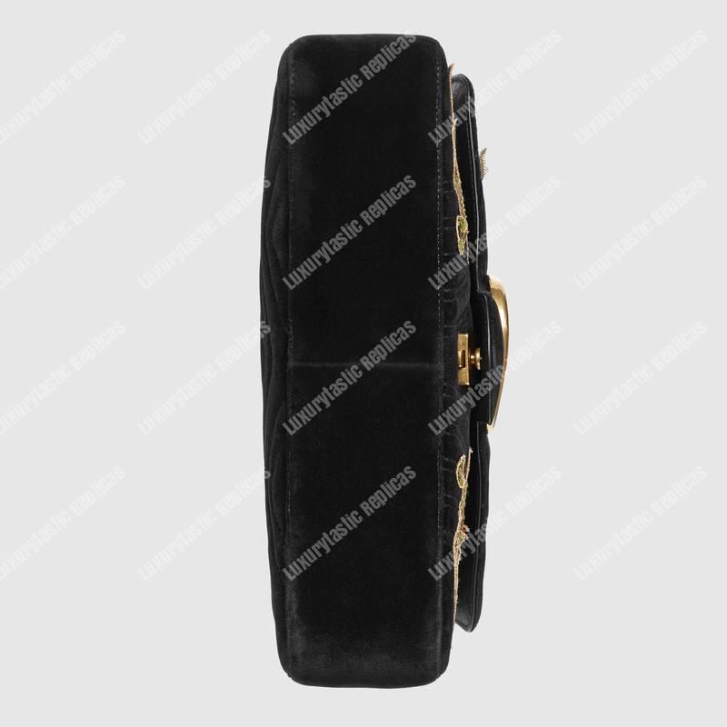 G*u*i gg marmont medium velvet bag loved black