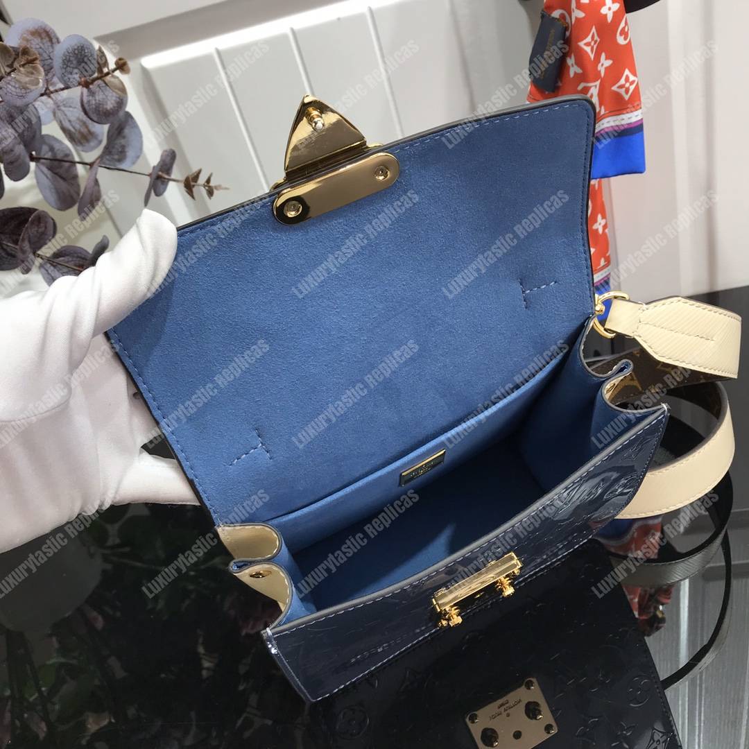 LV Spring Street Monogram Vernis Bleu Jean