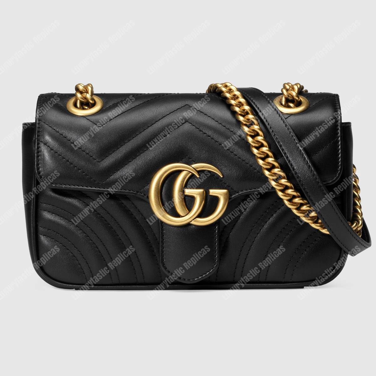 G*u*i gg marmont matelassé mini bag black