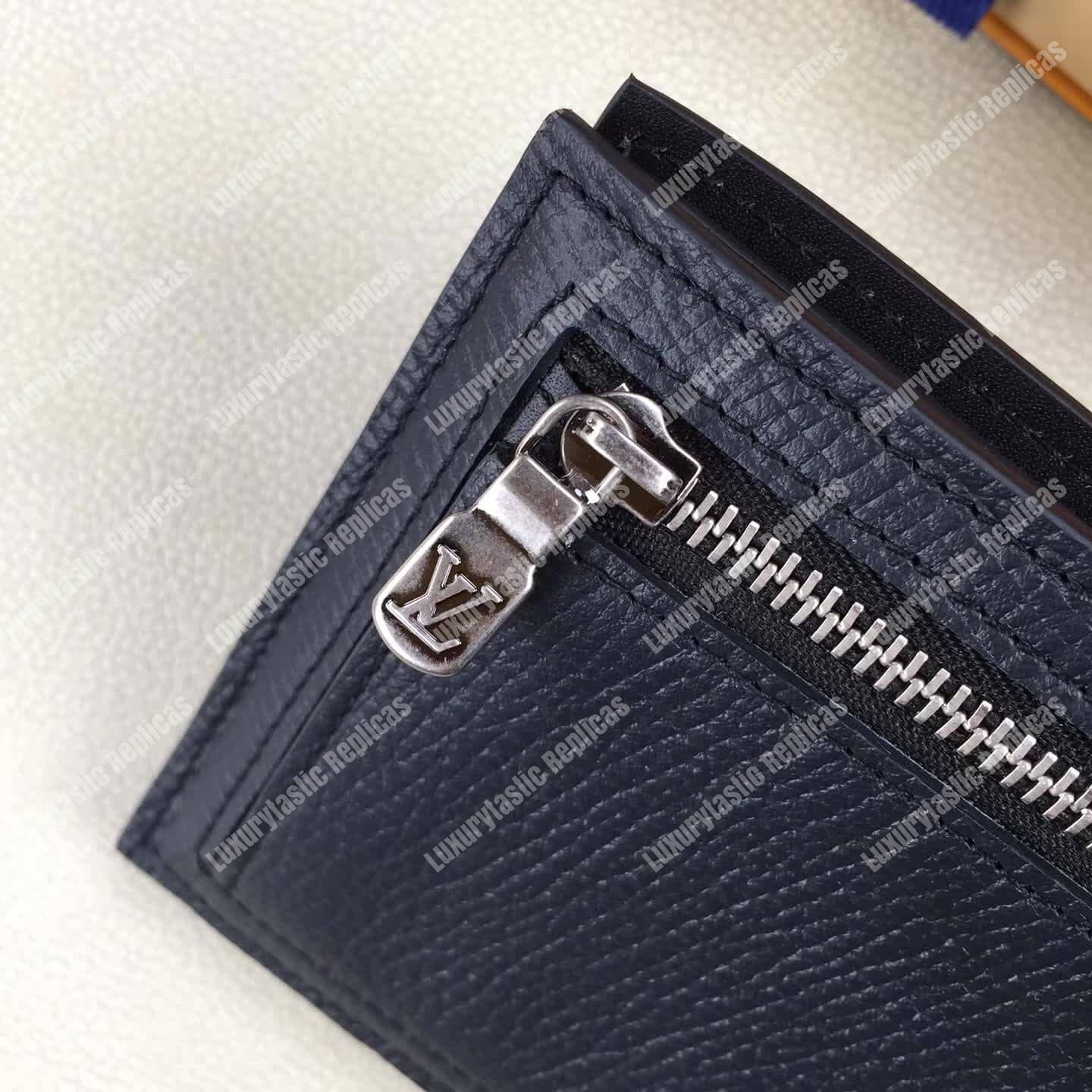 LV Compact Wallet Utah Leather Bleu Marine