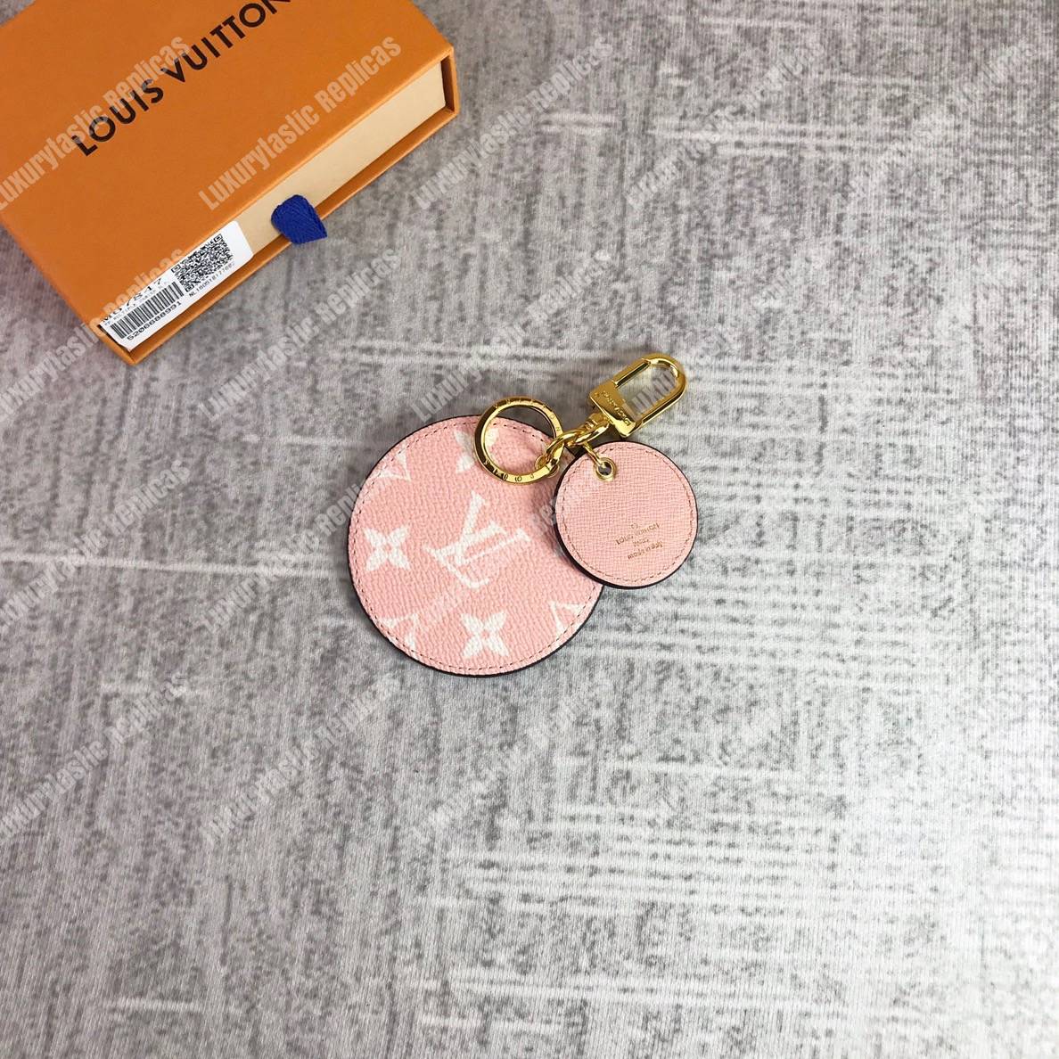 LV Monogram Giant Bag Charm And Key Holder Red Pink