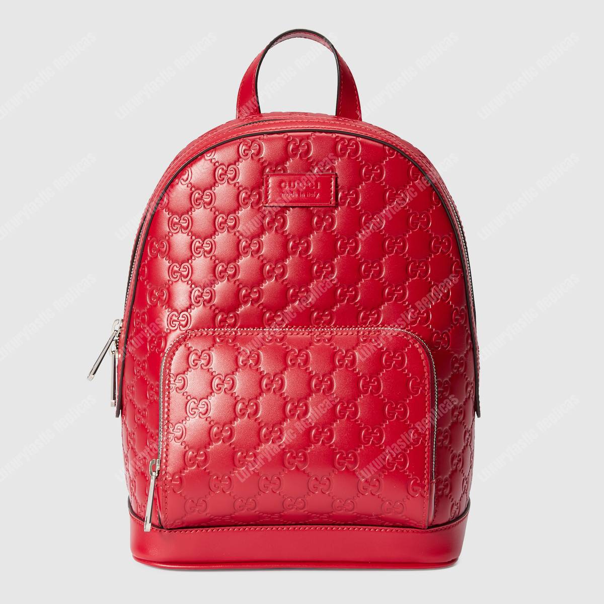 G*u*i signature leather backpack red