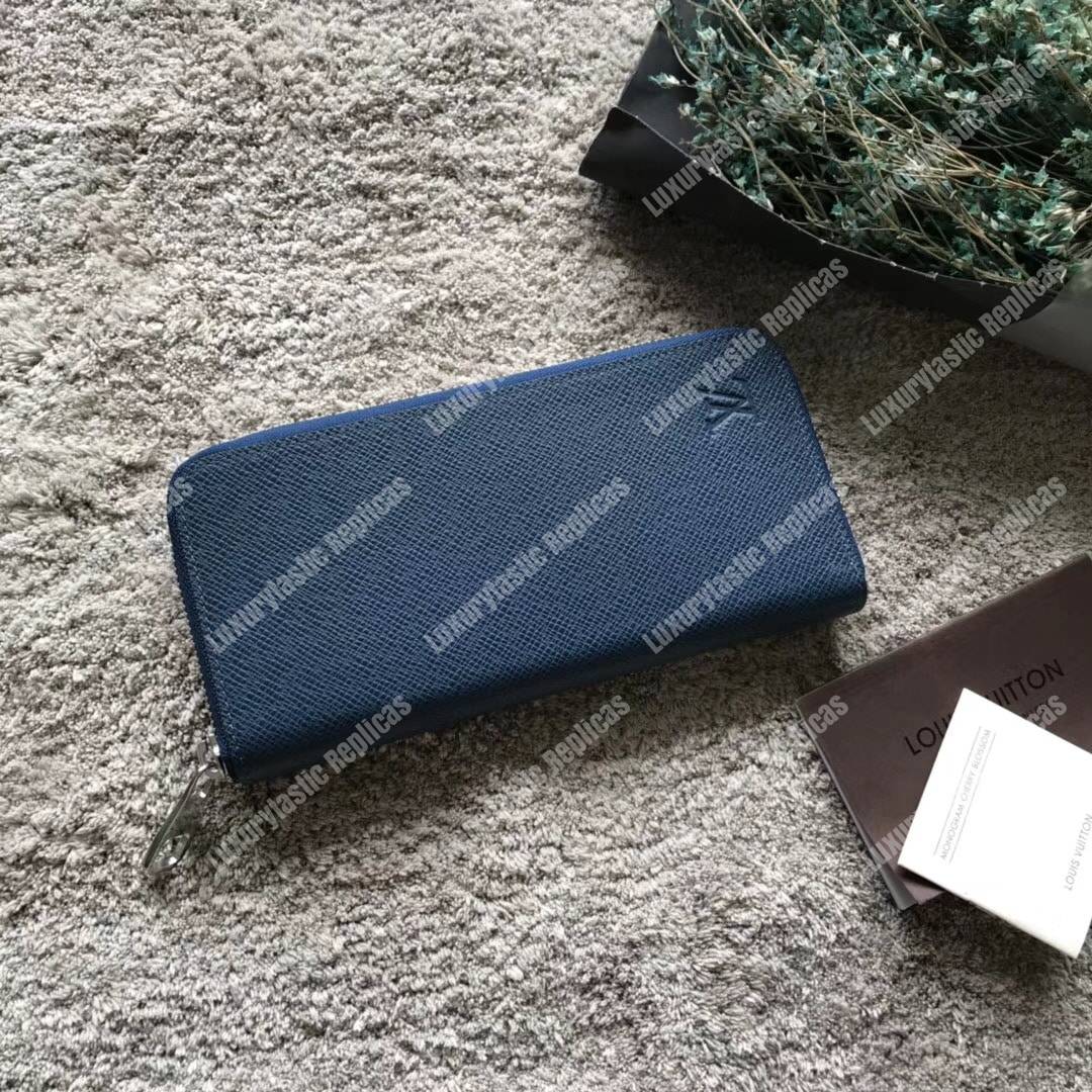 LV Vasco Wallet Taiga Leather Ocean