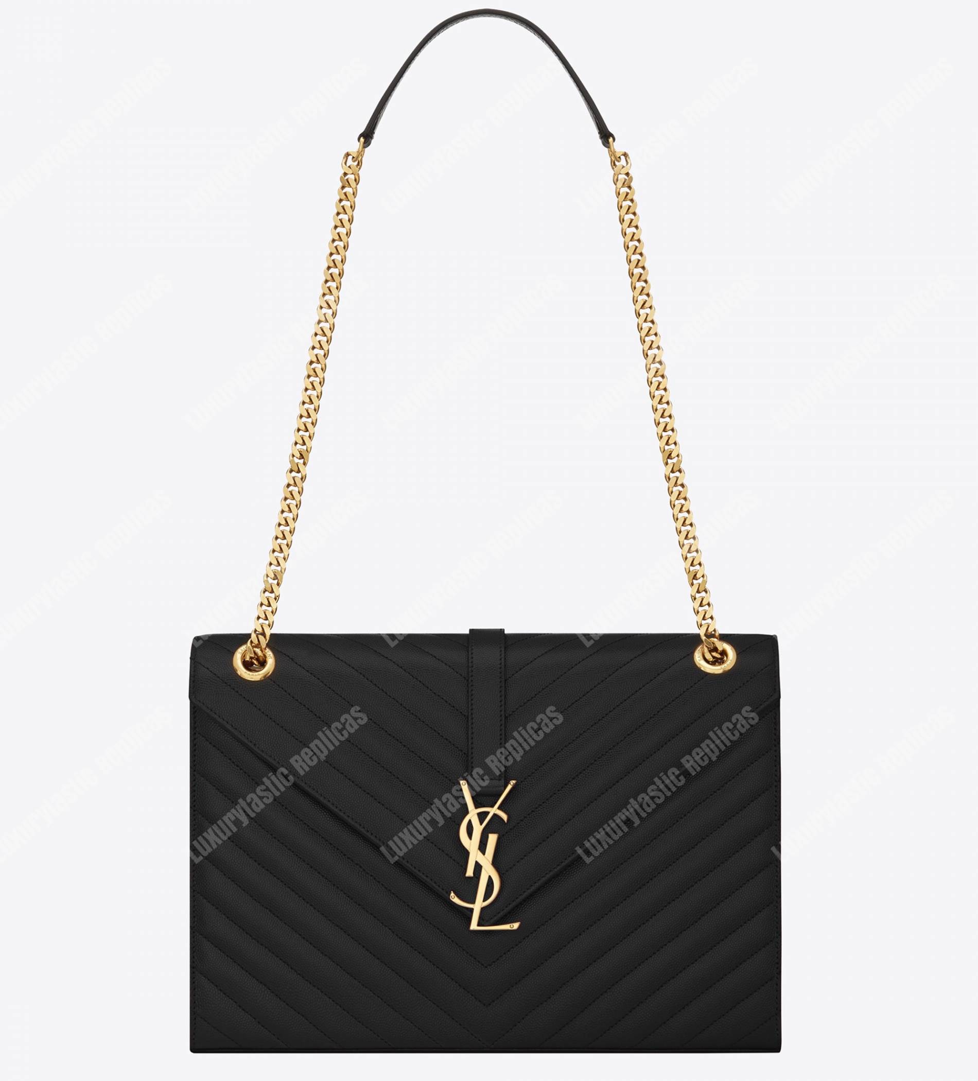Saint Laurent Large Envelope Chain Bag Black