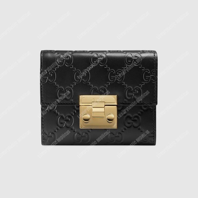 G*u*i gg padlock wallet black