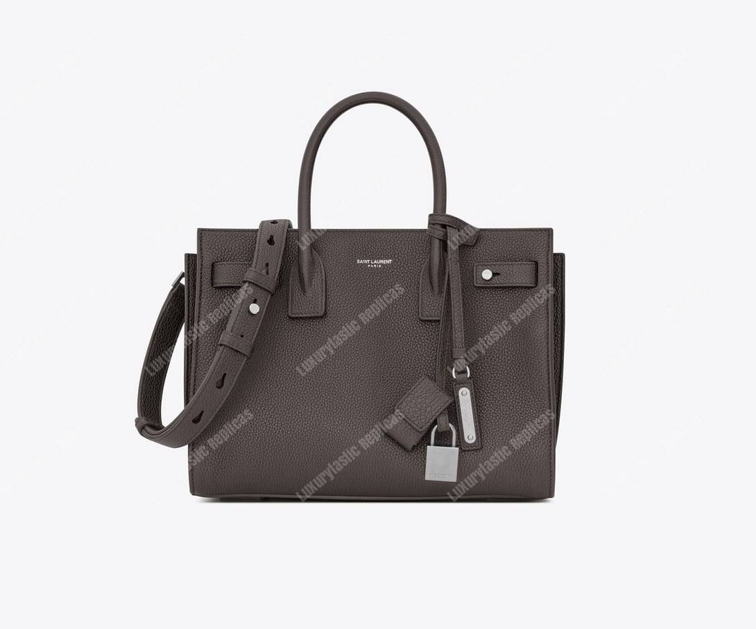 Saint Laurent Sac De Jour Baby Grained Leather Grey