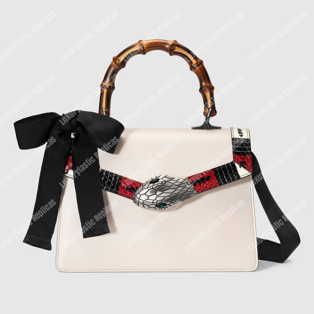 G*u*i lilith leather top handle bag white