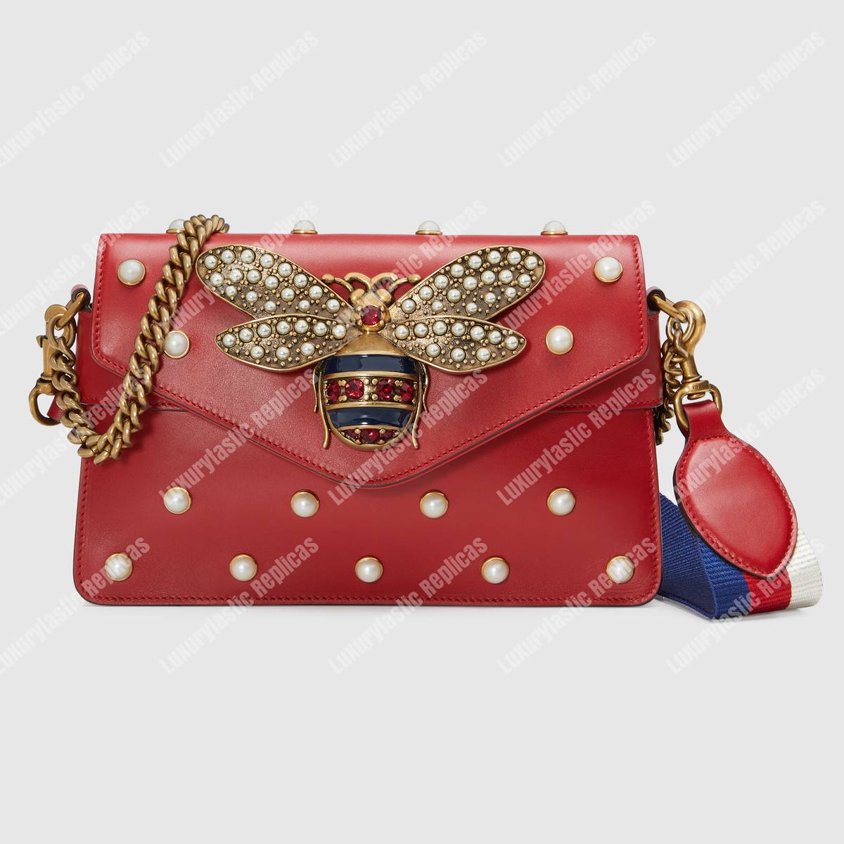 G*u*i broadway leather mini bag red