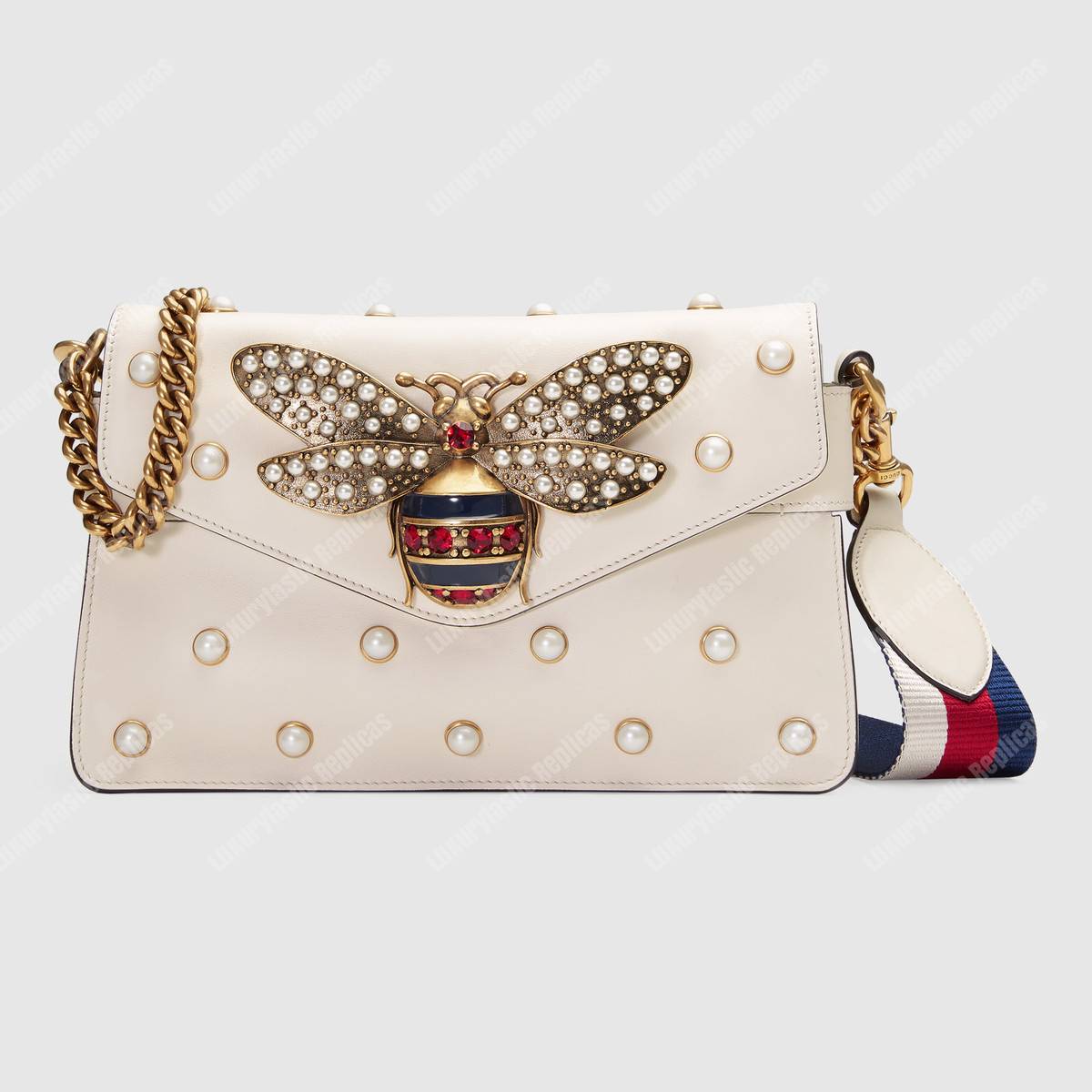 G*u*i broadway leather mini bag white