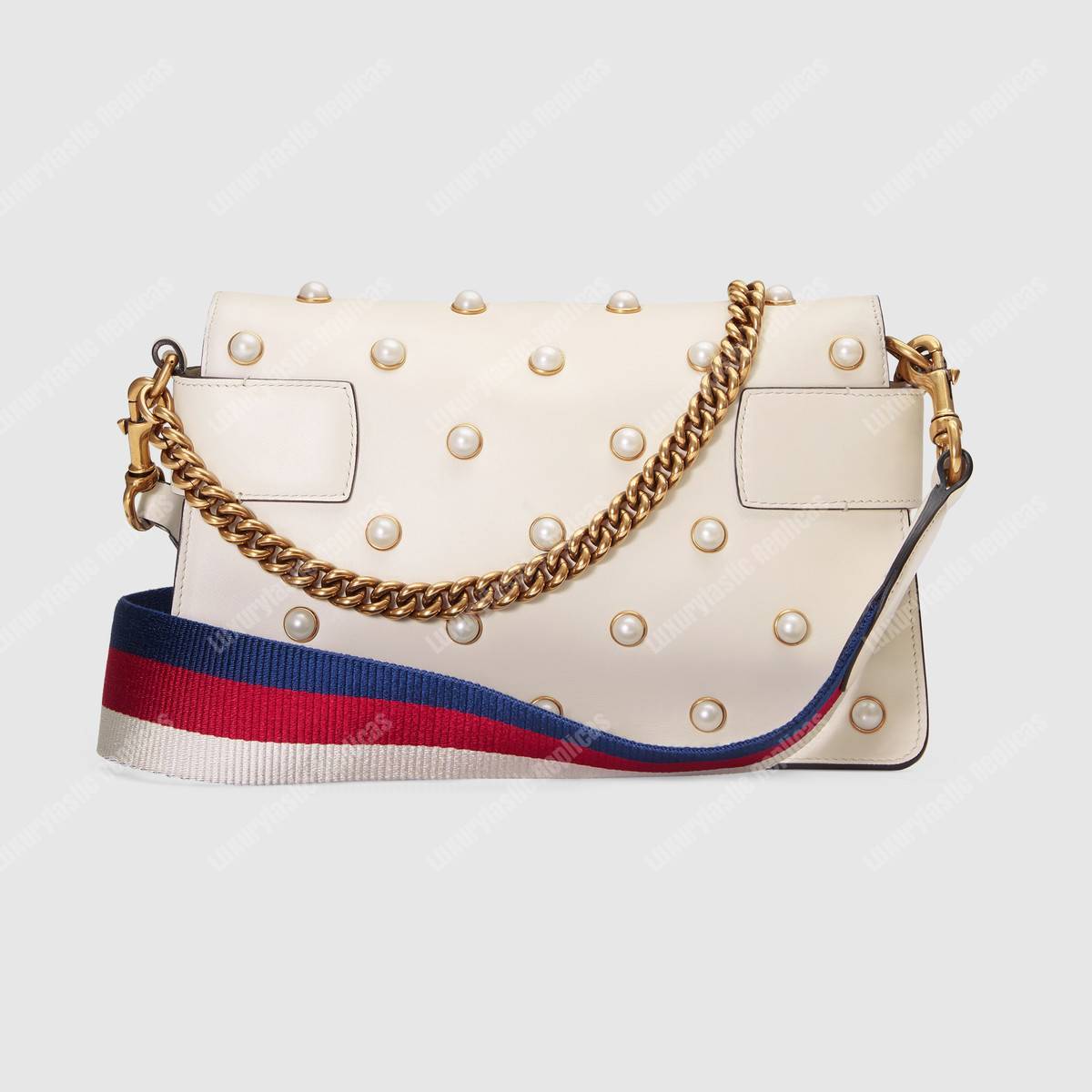 G*u*i broadway leather mini bag white