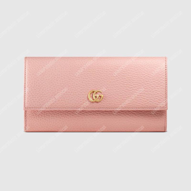 G*u*i gg leather continental wallet light pink