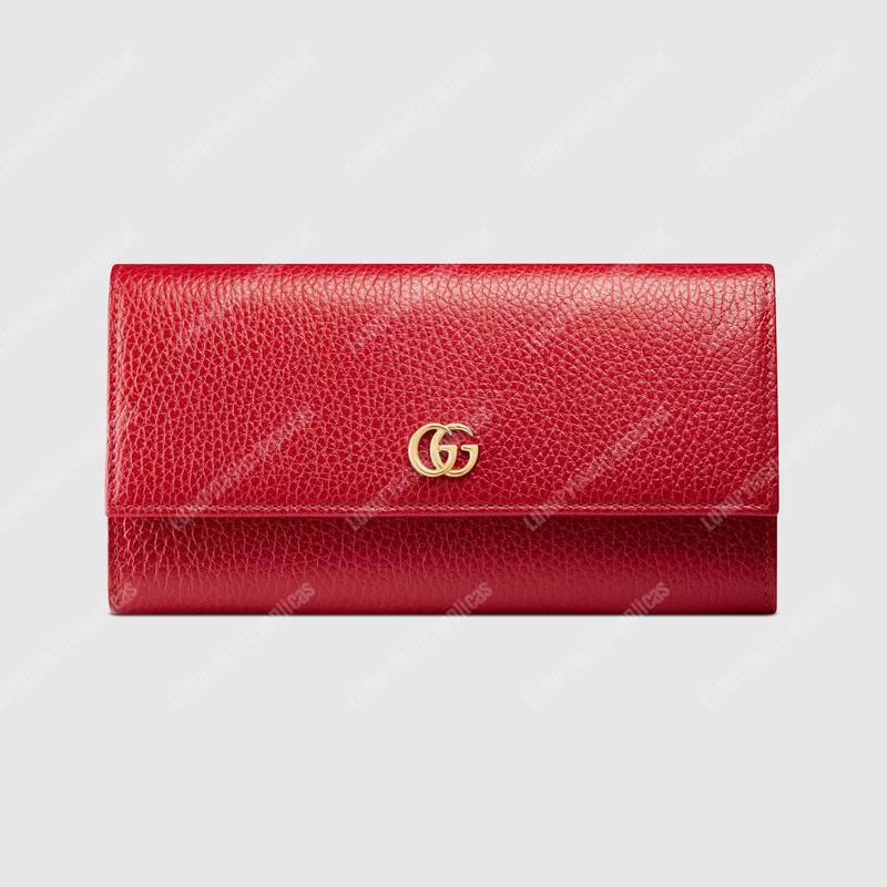 G*u*i gg leather continental wallet hibiscus red