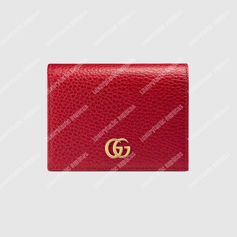 G*u*i gg leather card case red
