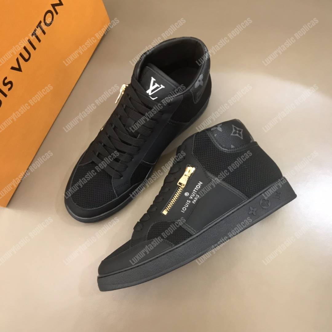 LV Rivoli Zip On The Side Sneaker Boot Black