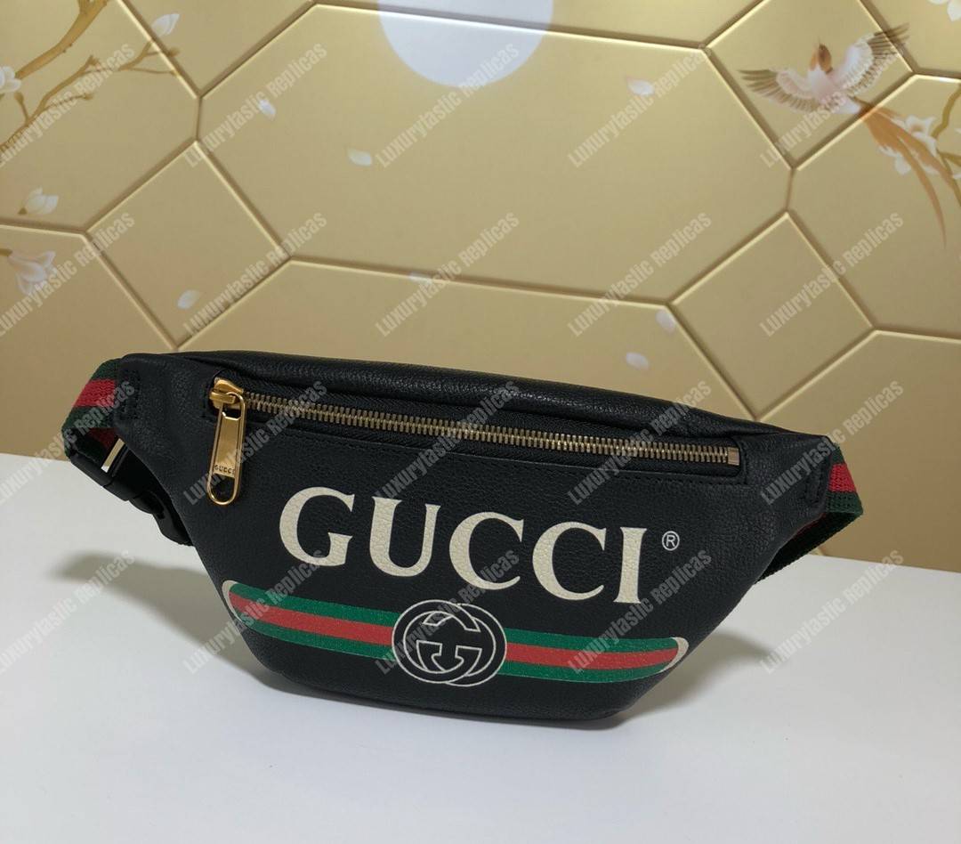 G*u*i print small belt bag black