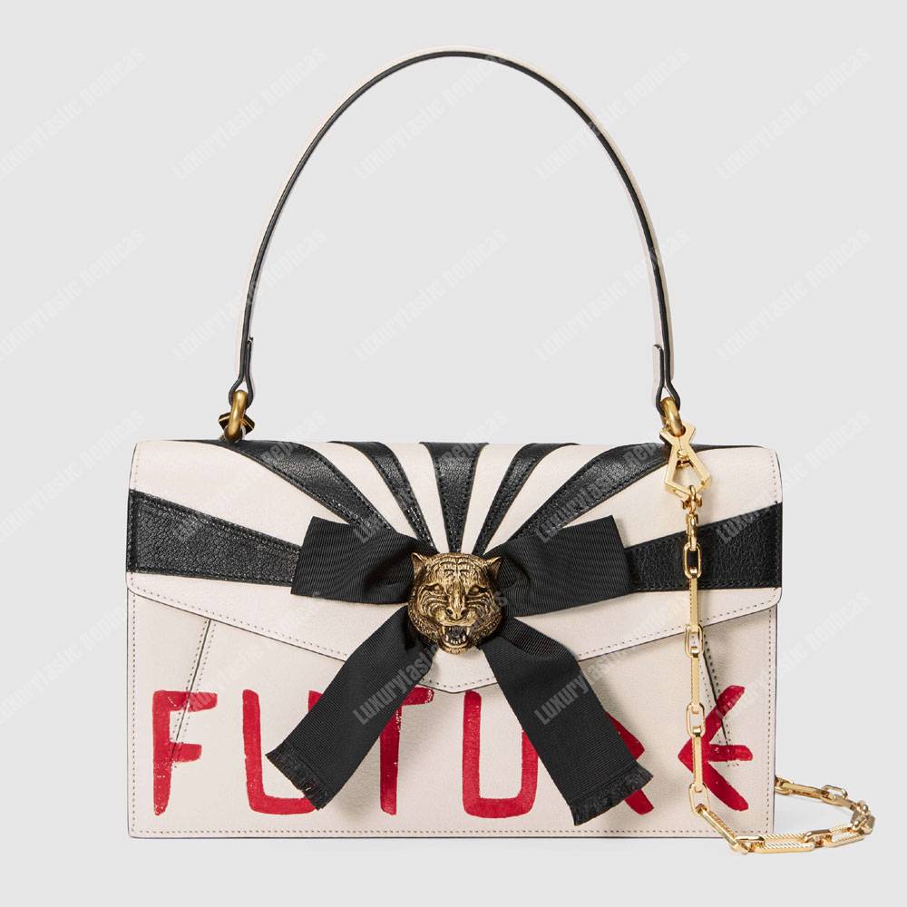 G*u*i osiride leather top handle bag white