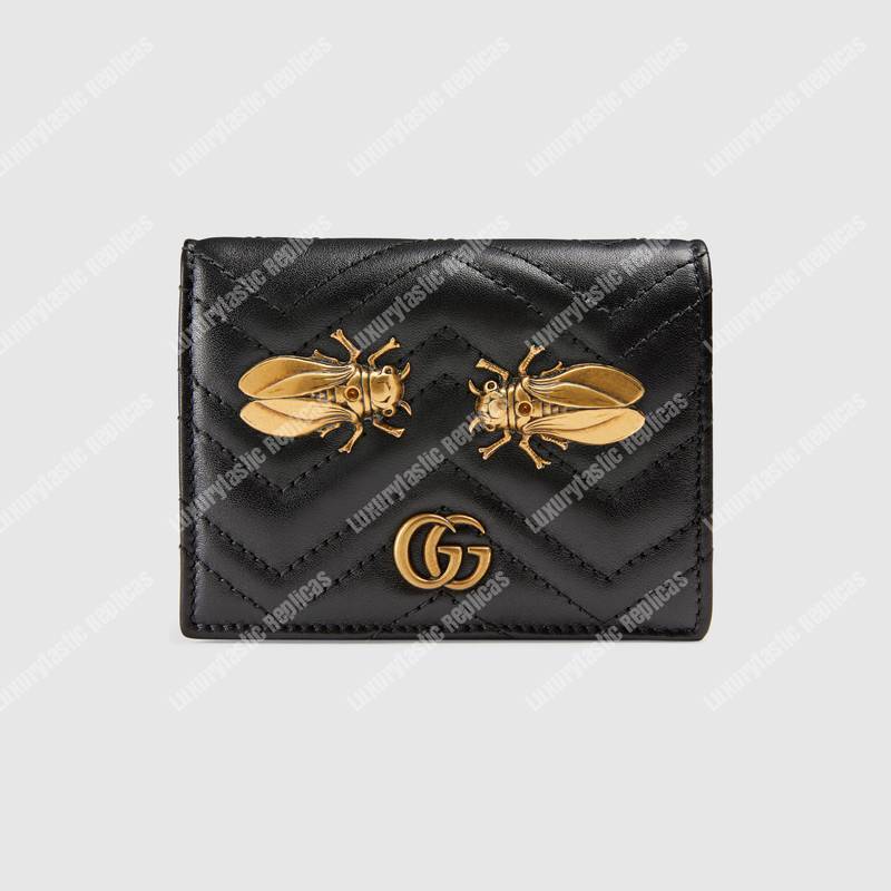 G*u*i gg marmont cicada stud card case wallet