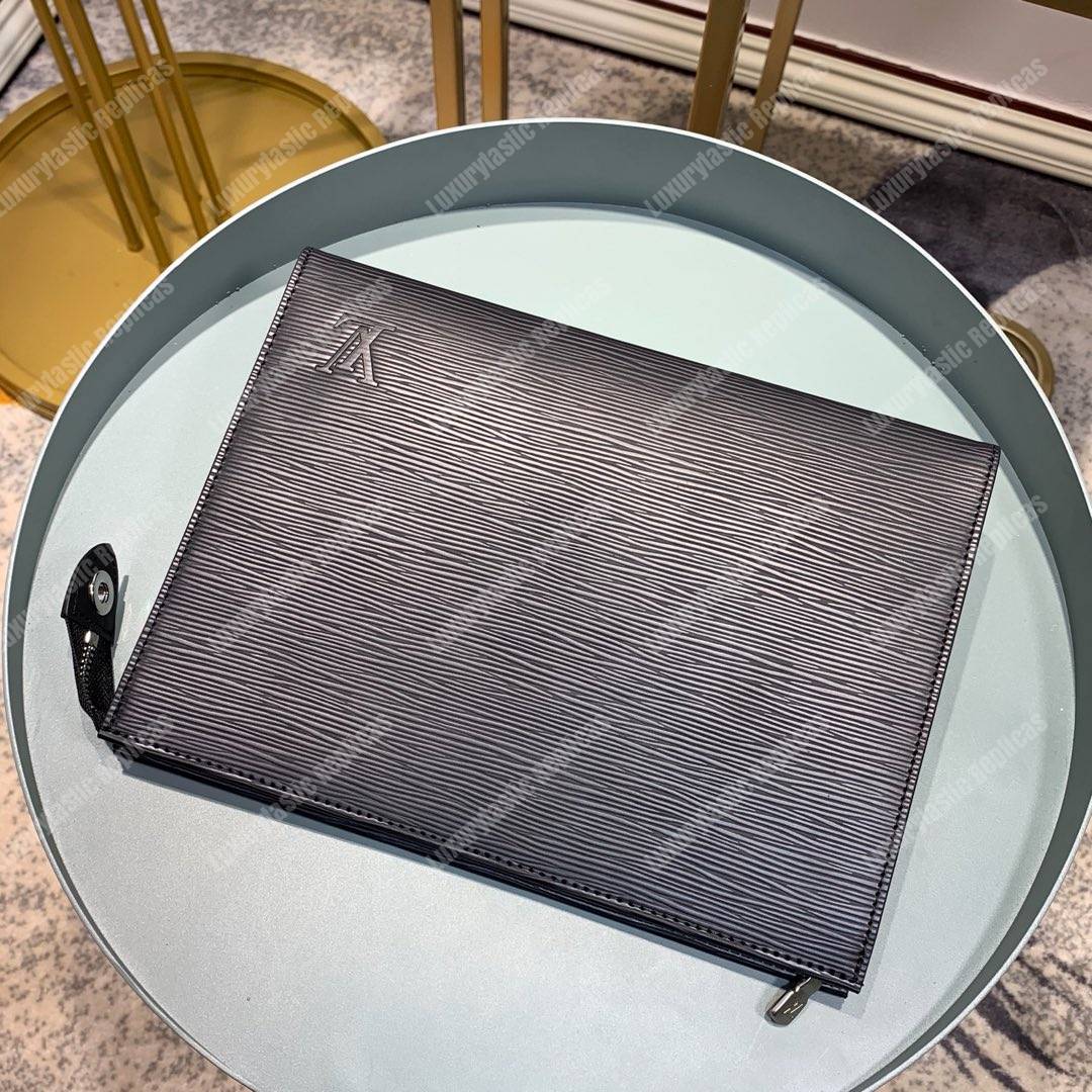 LV Pochette Voyage MM Epi Leather Black
