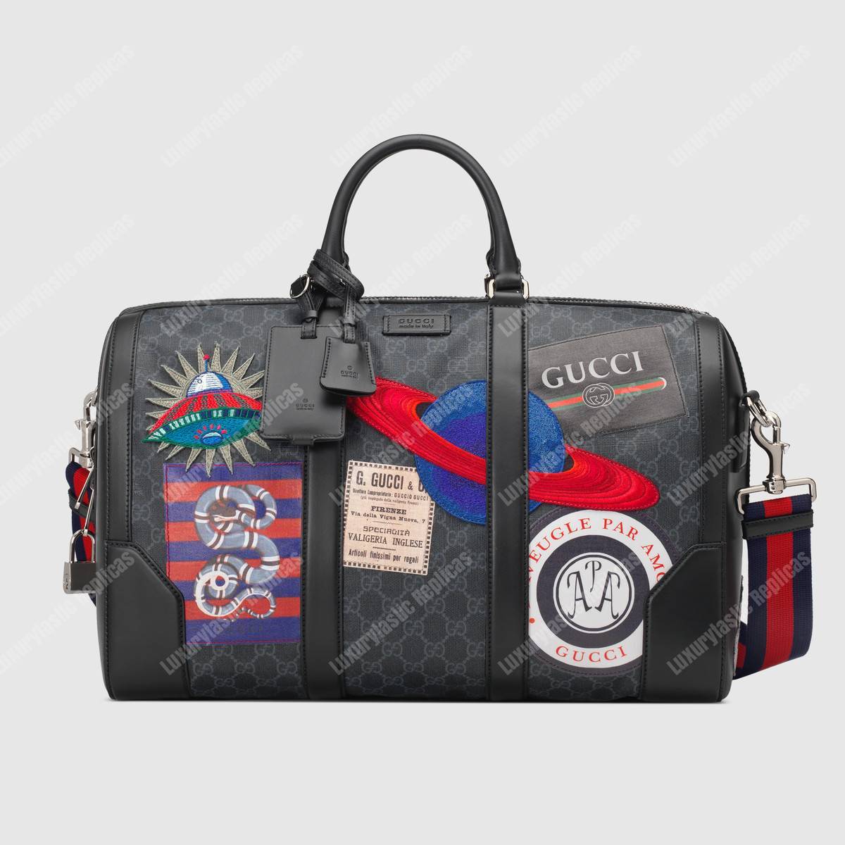 G*u*i night courrier soft gg sup*e carry-on duffle