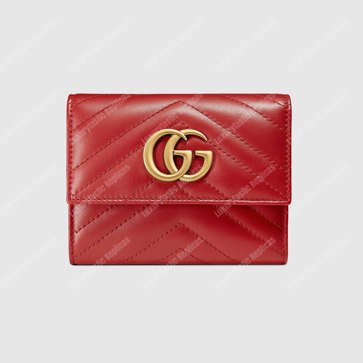 G*u*i gg marmont matelassé wallet hibiscus red