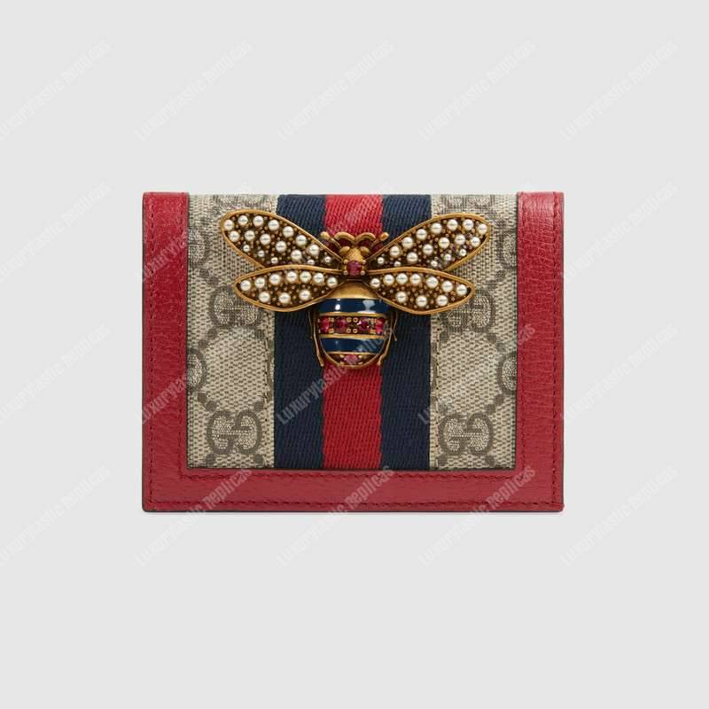 G*u*i queen margaret gg sup*e card case red