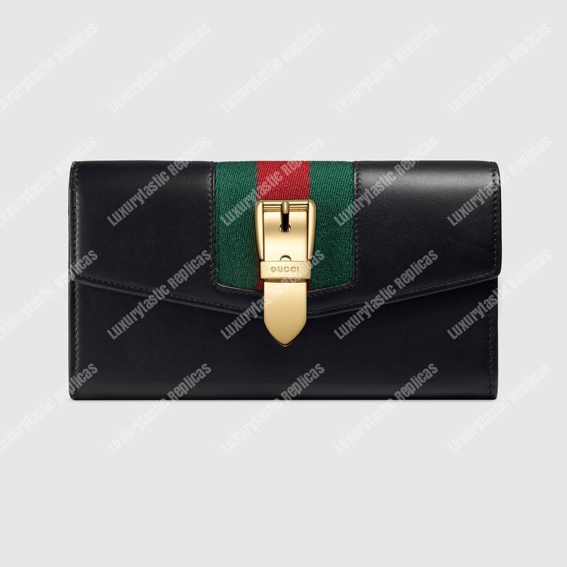G*u*i sylvie leather continental wallet black