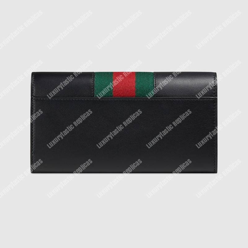 G*u*i sylvie leather continental wallet black