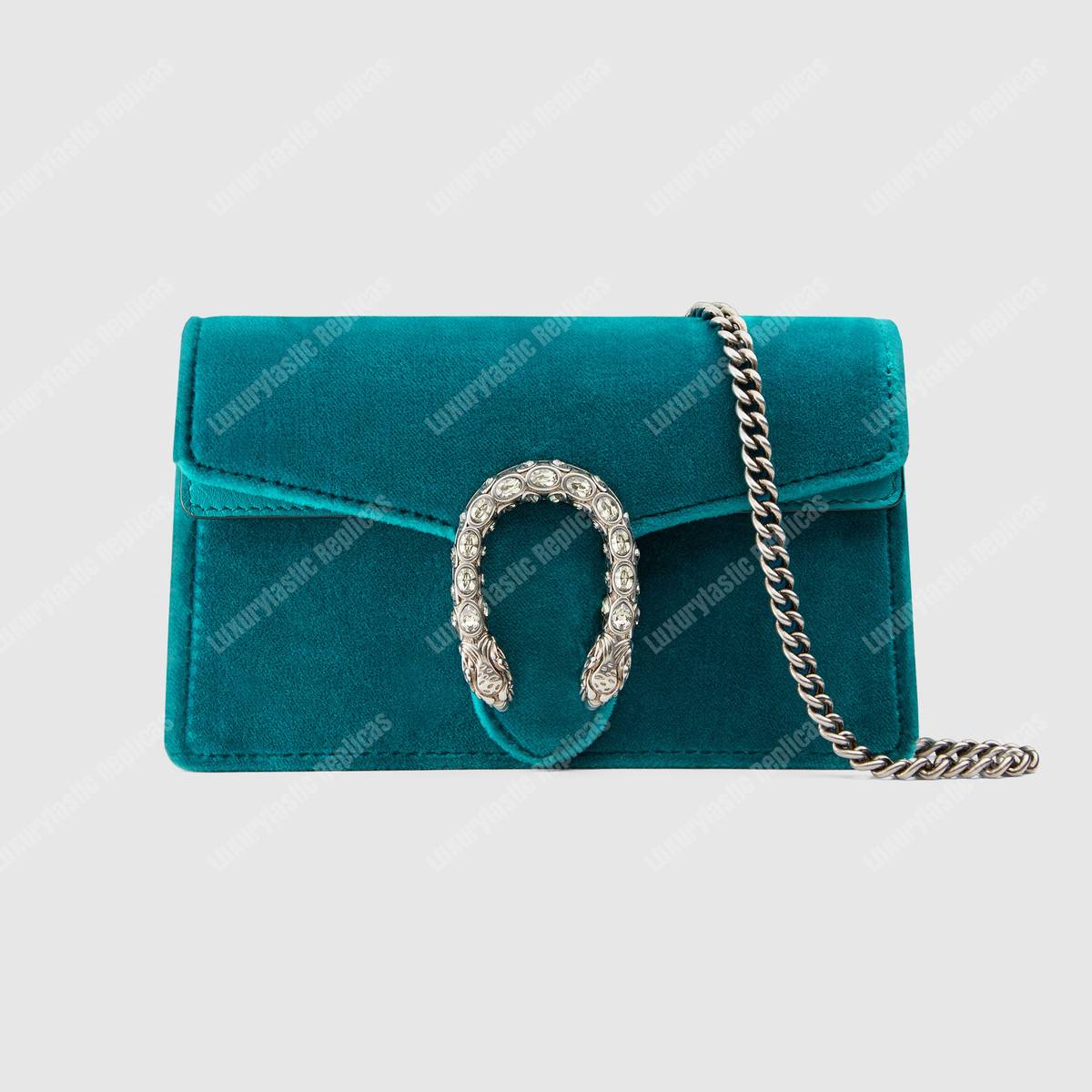 G*u*i dionysus suede super mini bag peacock blue
