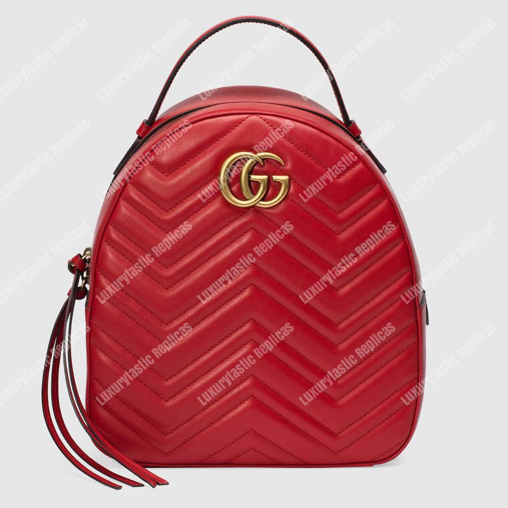 G*u*i gg marmont quilted leather backpack red