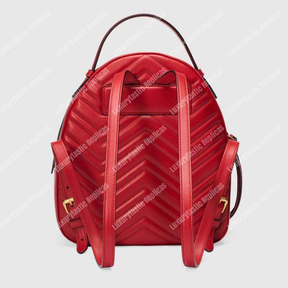 G*u*i gg marmont quilted leather backpack red