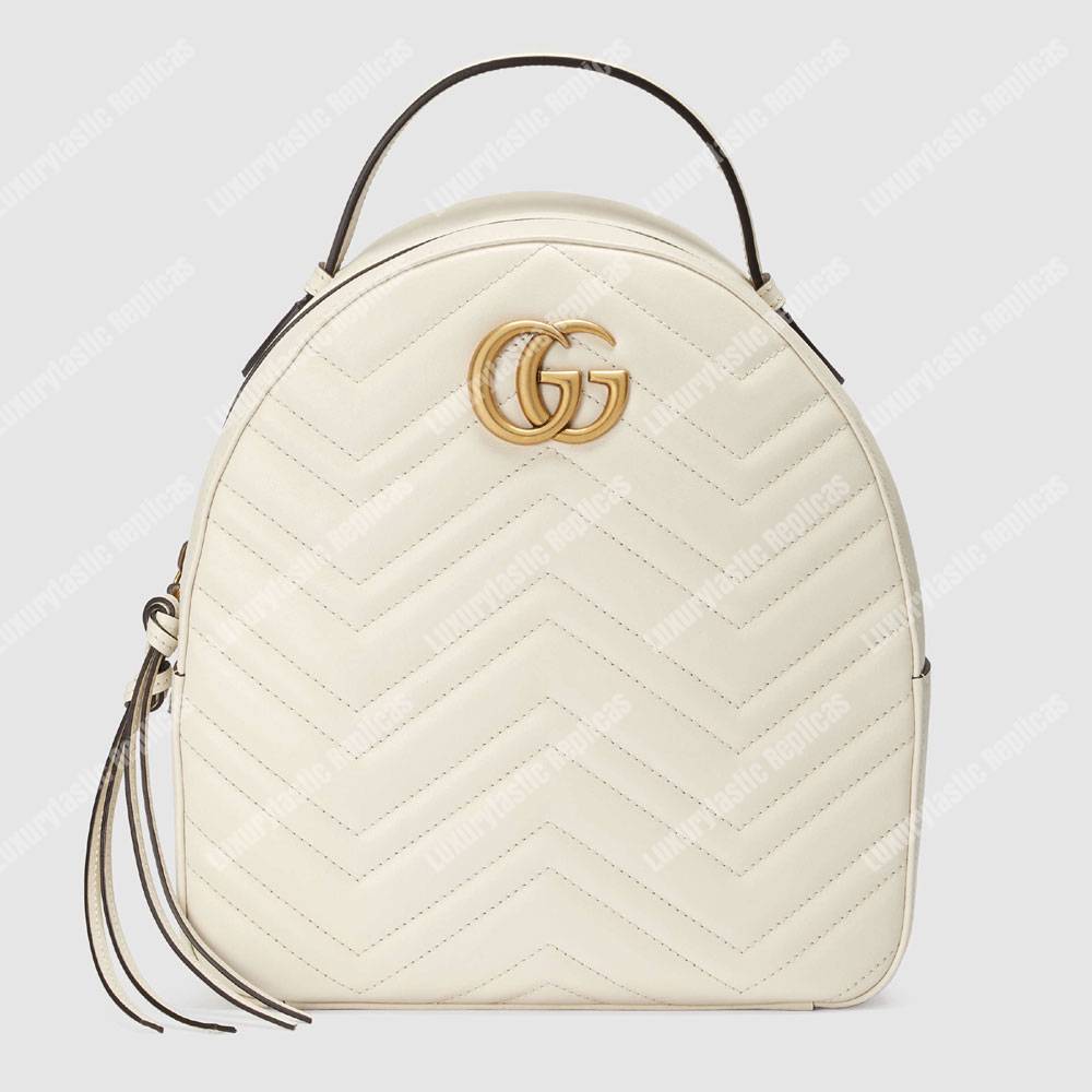 G*u*i gg marmont quilted leather backpack white