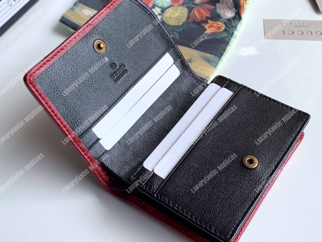 G*u*i gg marmont card case wallet black beige