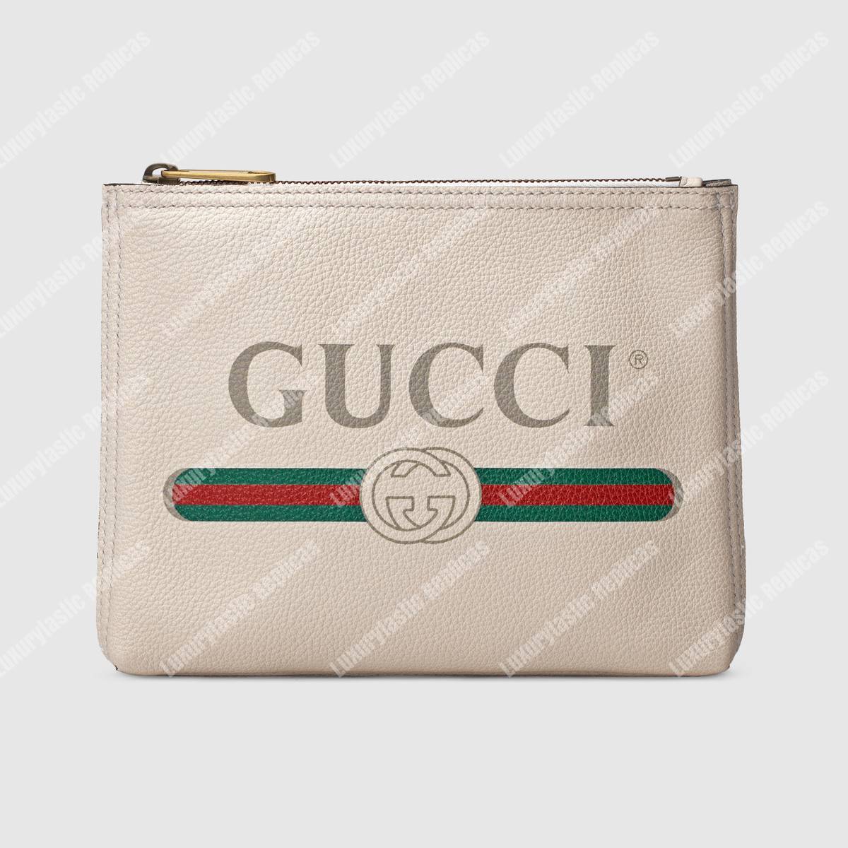 G*u*i print leather small portfolio white