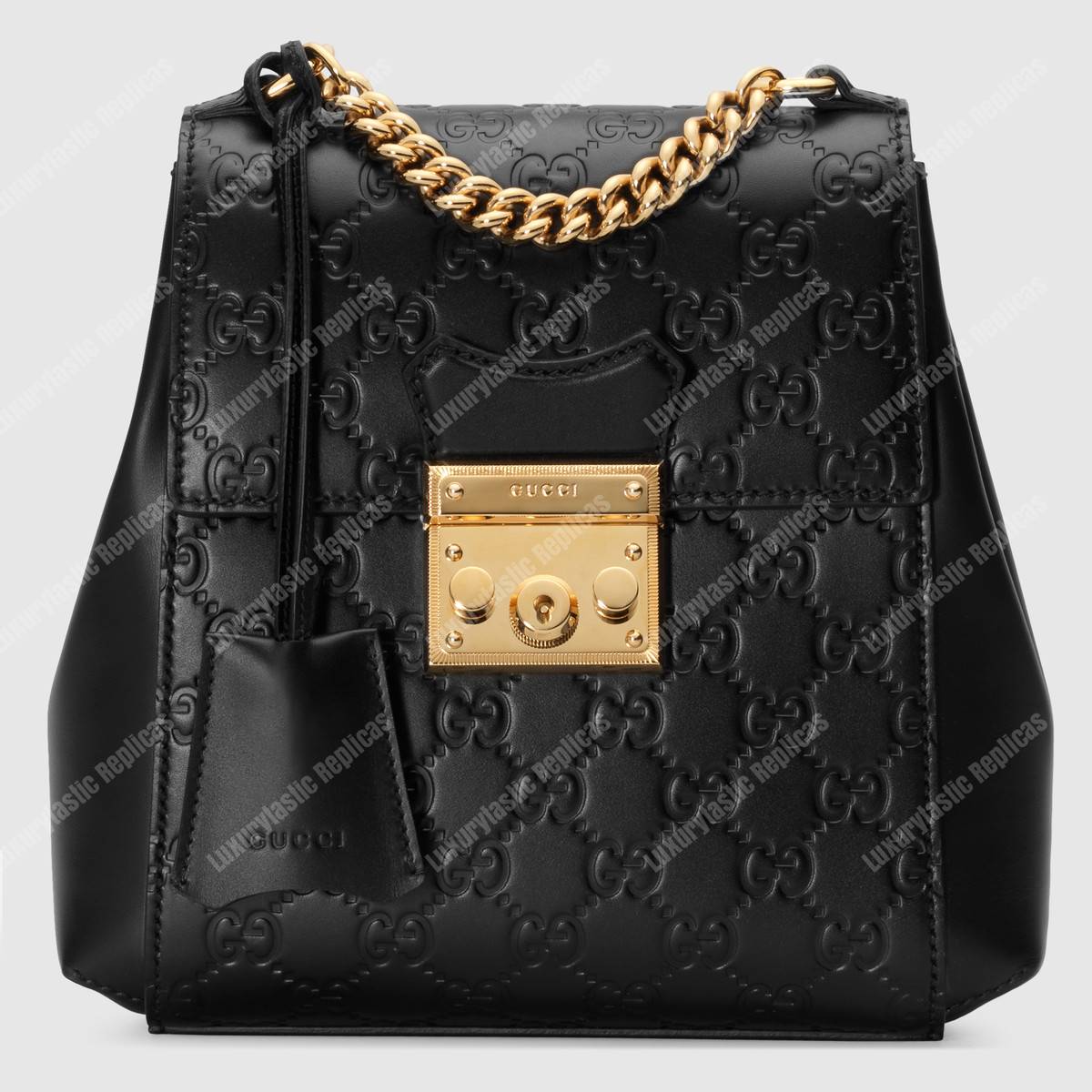 G*u*i padlock gg signature backpack black
