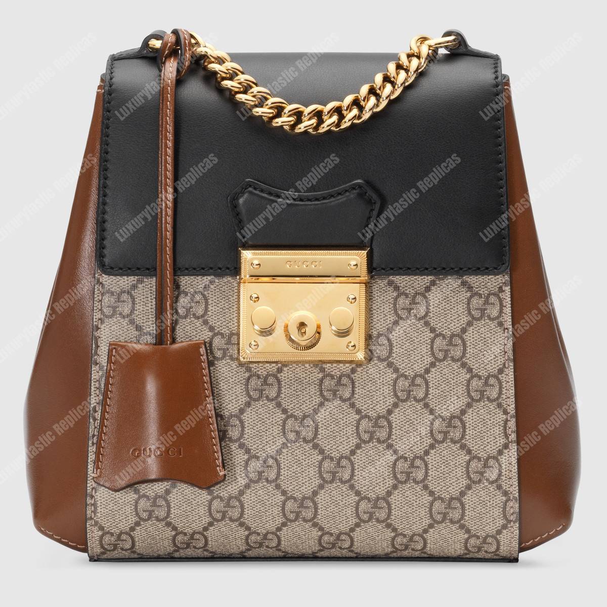 G*u*i padlock gg sup*e backpack beige/ebony